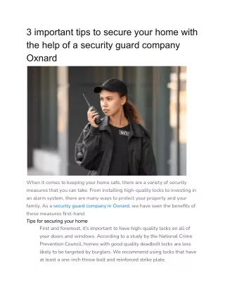 3 important tips to secure your home with