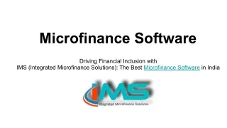 Best Microfinance Software - IMS by Vexil Infotech