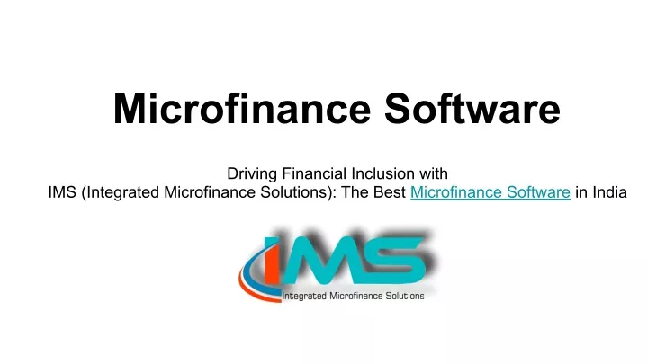 microfinance software