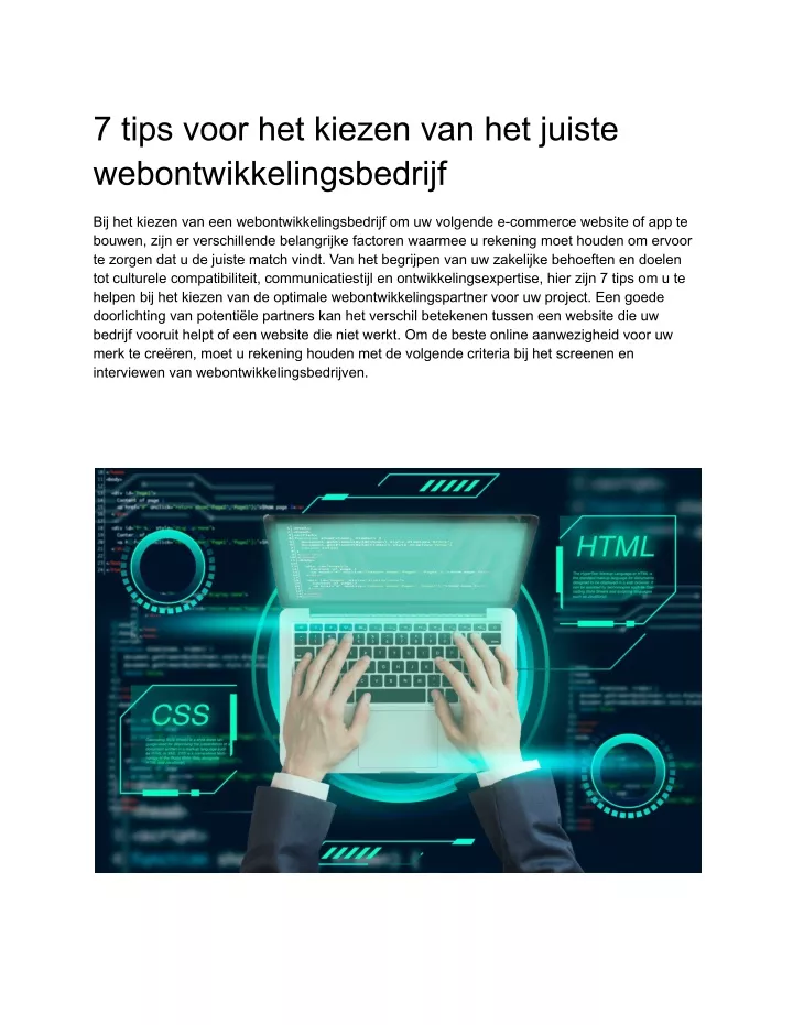 7 tips voor het kiezen van het juiste