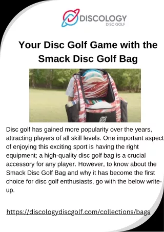 Your Disc Golf Game with the Smack Disc Golf Bag