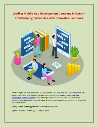 leading mobile app development company in qatar