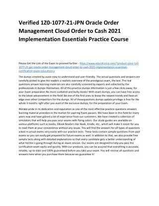 verified 1z0 1077 21 jpn oracle order management