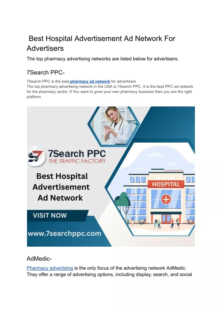 best hospital advertisement ad network