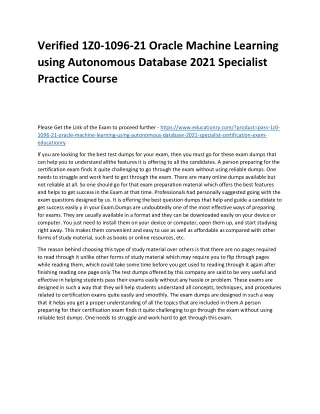 verified 1z0 1096 21 oracle machine learning