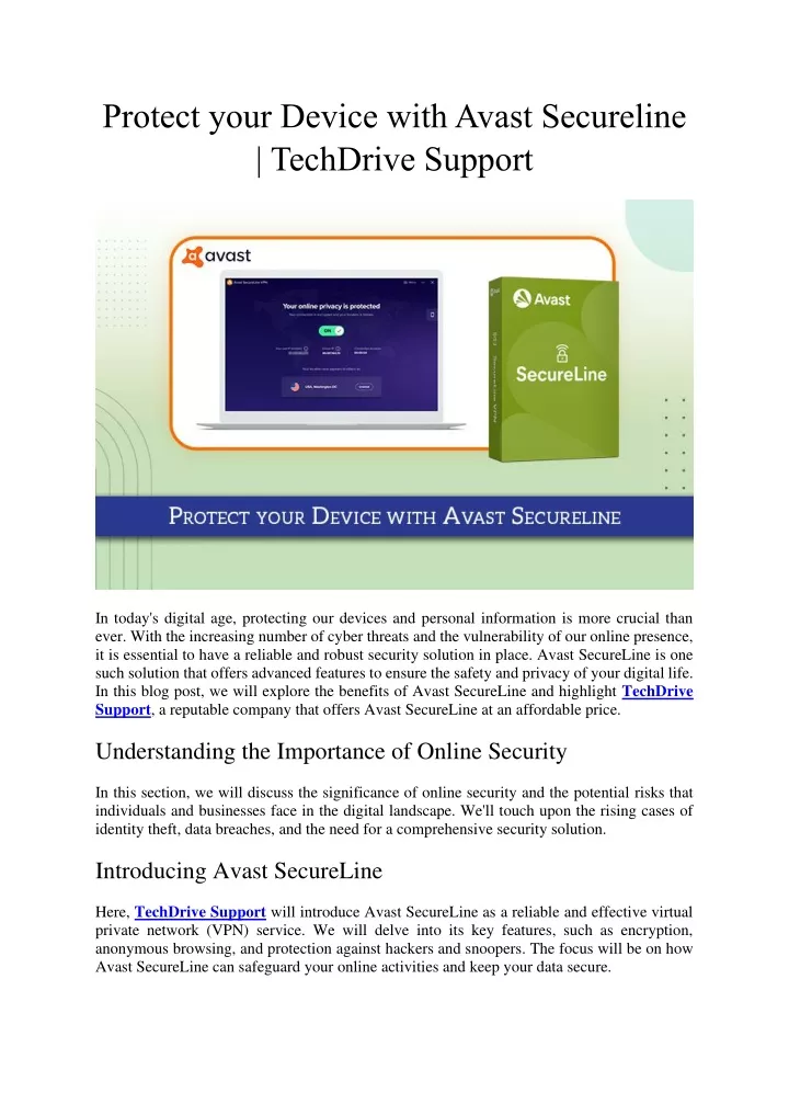 protect your device with avast secureline