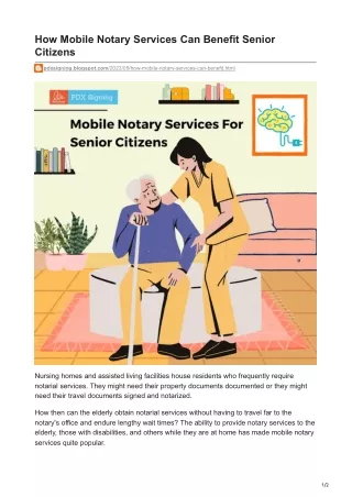 how mobile notary services can benefit senior