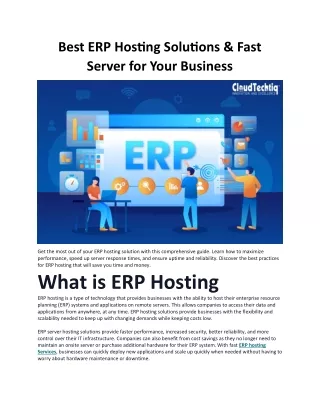 Best ERP Hosting Solutions