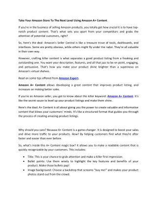 take your amazon store to the next level using