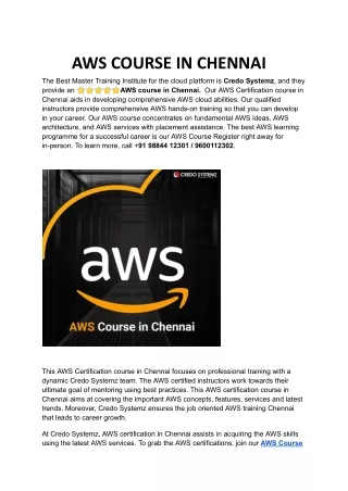 aws course in chennai