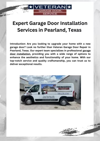 Expert Garage Door Installation Services in Pearland, Texas