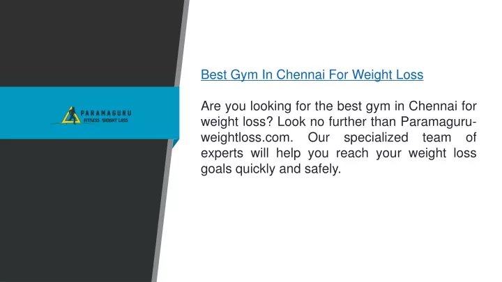 best gym in chennai for weight loss