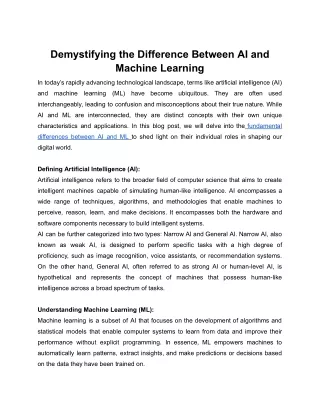 Demystifying the Difference Between AI and Machine Learning