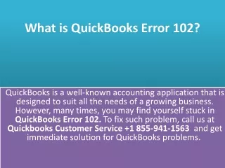 What is QuickBooks Error 102