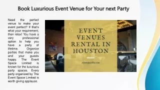 book luxurious event venue for your next party