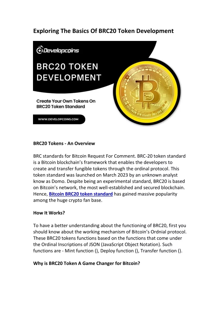 exploring the basics of brc20 token development