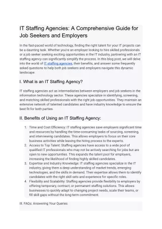 IT Staffing Agencies_ A Comprehensive Guide for Job Seekers and Employers