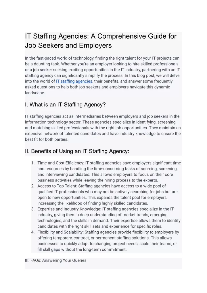 it staffing agencies a comprehensive guide