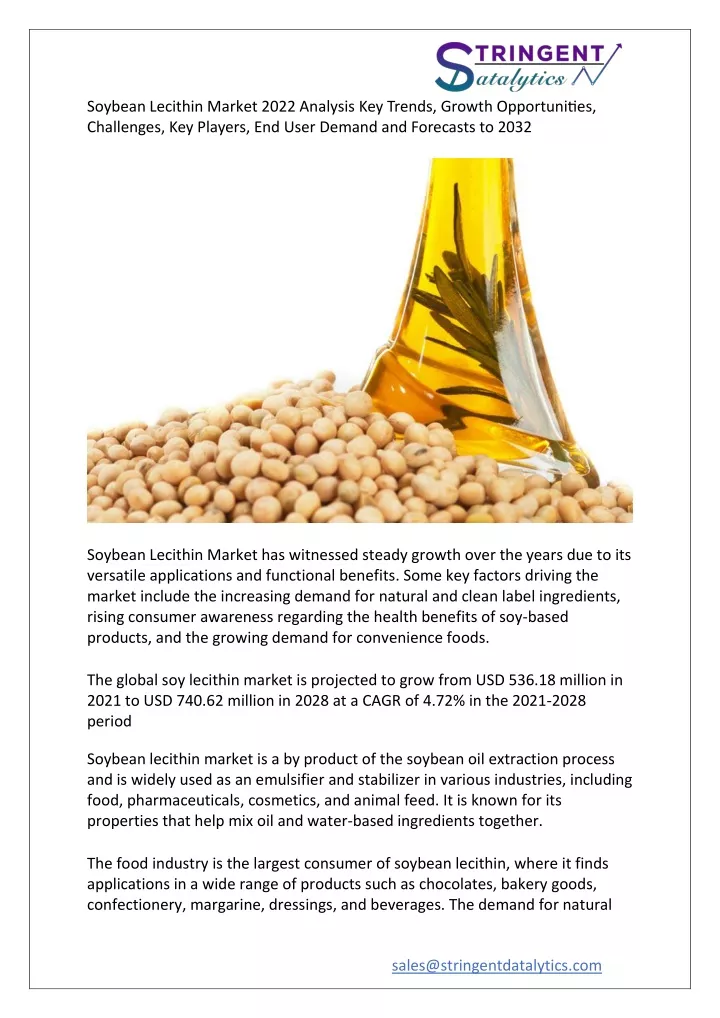 soybean lecithin market 2022 analysis key trends
