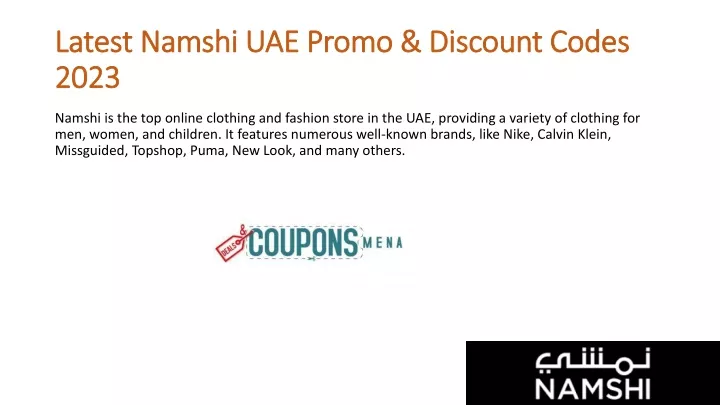 latest namshi uae promo discount codes 2023