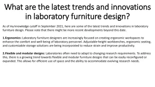 What are the latest trends and innovations in laboratory furniture design