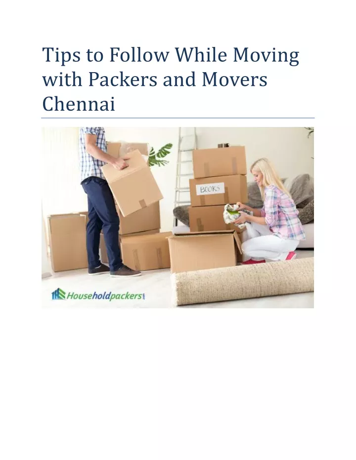 tips to follow while moving with packers