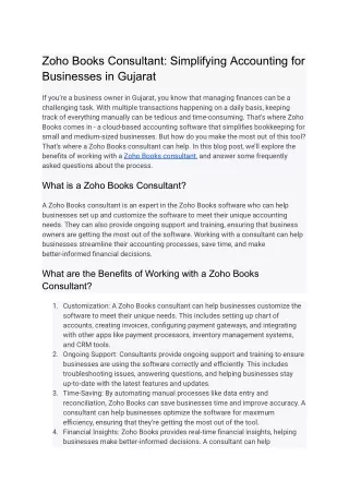 Zoho Books Consultant_ Simplifying Accounting for Businesses in Gujarat