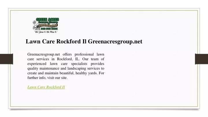 lawn care rockford il greenacresgroup net