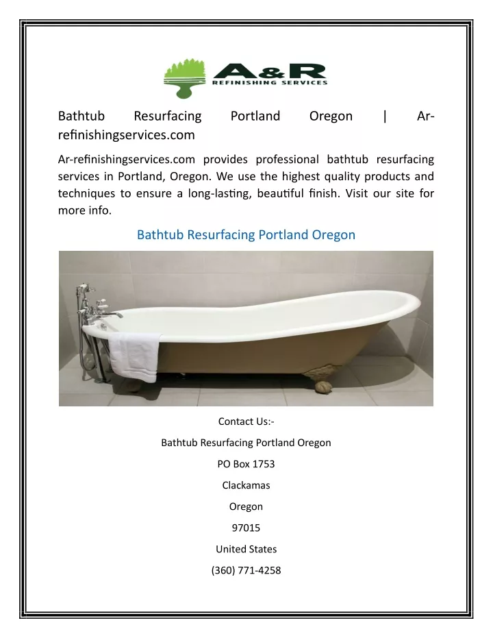 bathtub refinishingservices com