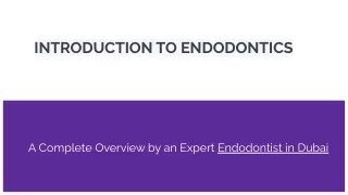 Introduction to Endodontics