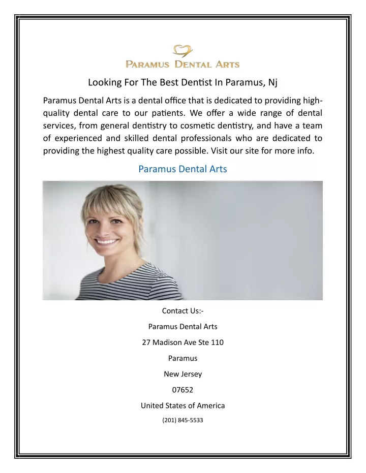 looking for the best dentist in paramus nj