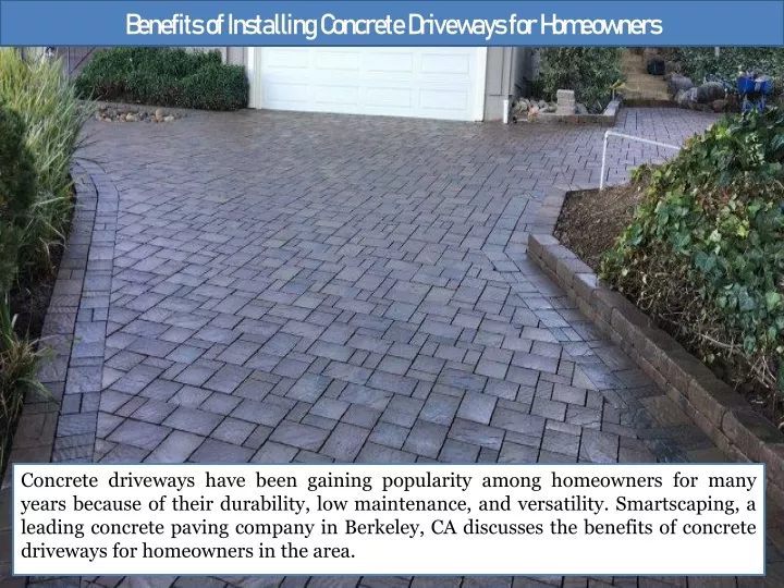 benefits of installing concrete driveways for homeowners