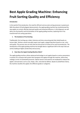 best apple grading machine enhancing fruit