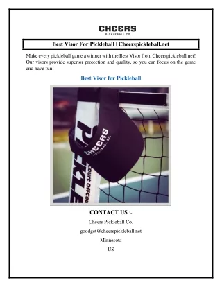 Best Visor For Pickleball  Cheerspickleball.net