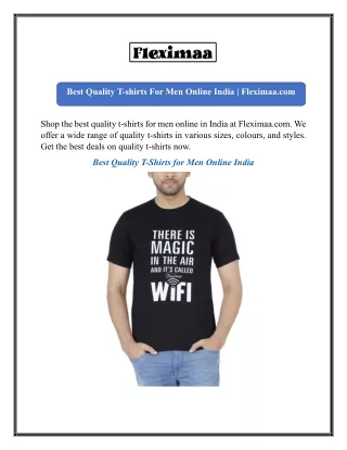 Best Quality T-shirts For Men Online India  Fleximaa