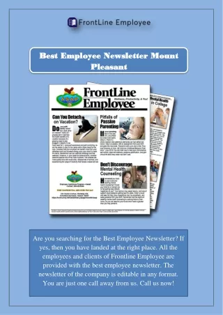 Best Employee Newsletter Mount Pleasant
