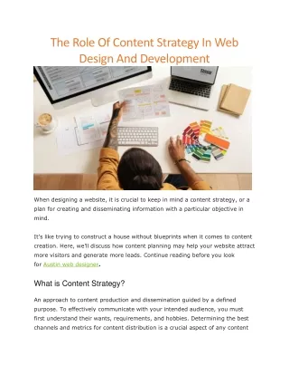 the role of content strategy in web design