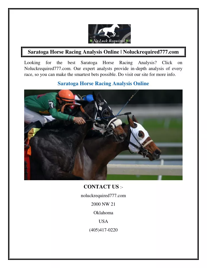saratoga horse racing analysis online