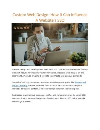 custom web design how it can influence a website