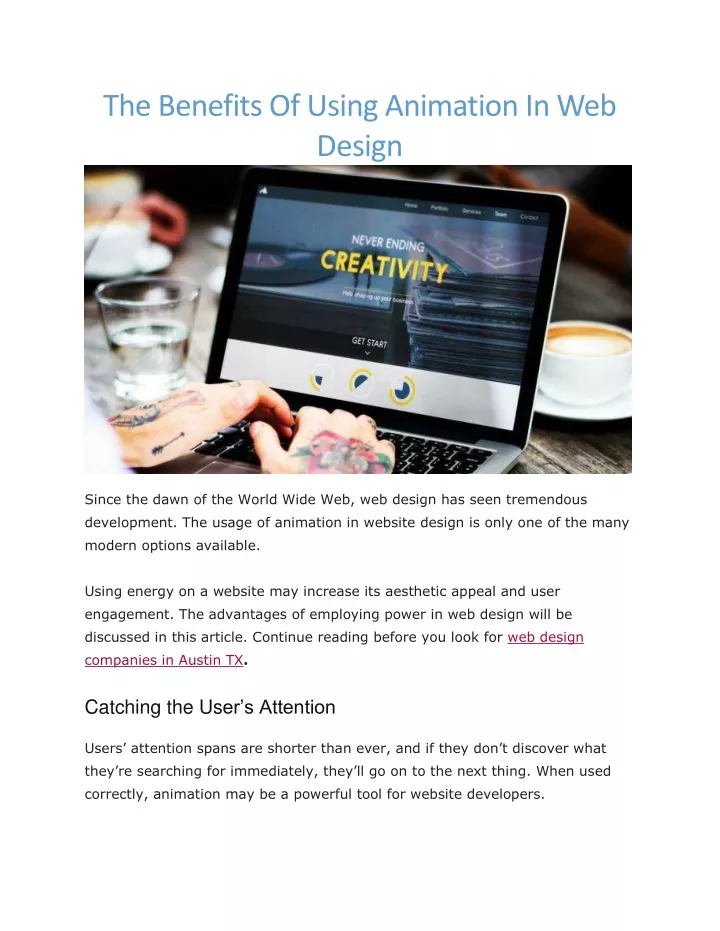 the benefits of using animation in web design