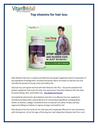 top vitamins for hair loss