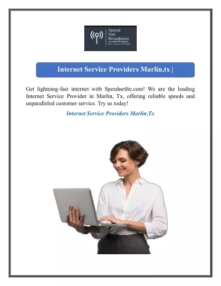 Internet Service Providers Marlin,tx  Speednetlte.com
