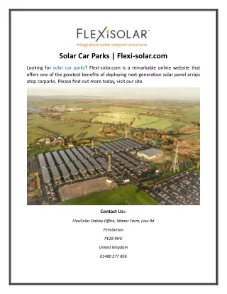 Solar Car Parks  Flexi-solar