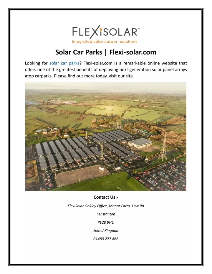 solar car parks flexi solar com