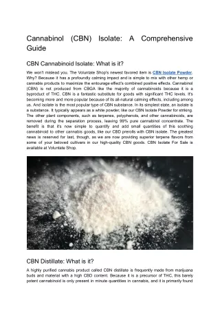 Cannabinol (CBN) Isolate_ A Comprehensive Guide