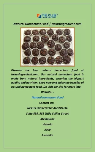natural humectant food nexusingredient com