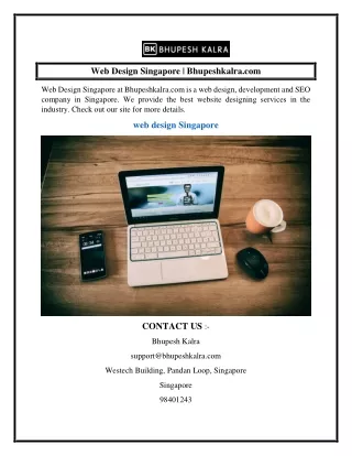 Web Design Singapore  Bhupeshkalra.com