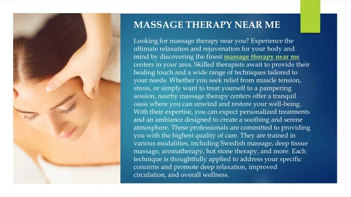 massage therapy near me