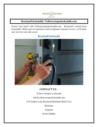 Bracknell locksmith  Yellowoctopuslocksmith.com