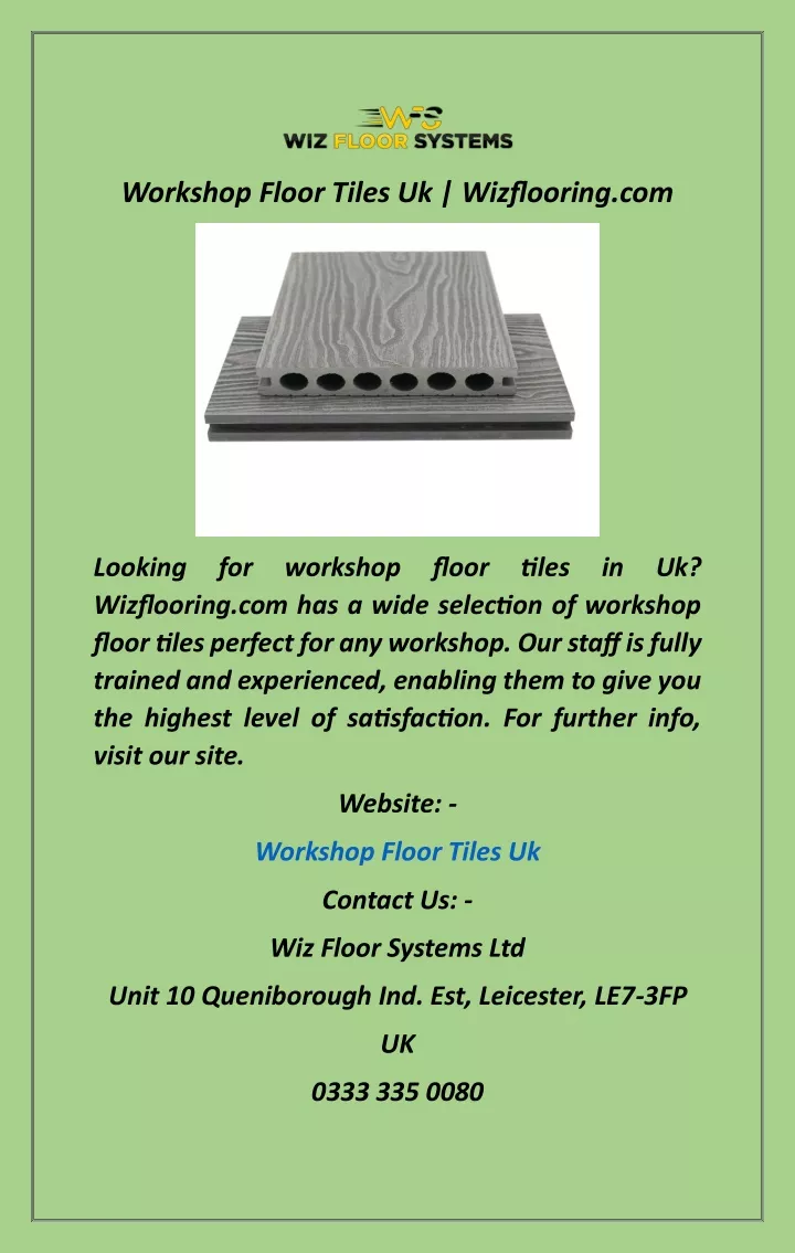 workshop floor tiles uk wizflooring com